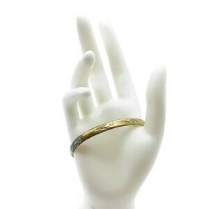 Vintage Brass Bangle with Engraved Floral Pattern stamped Mexico